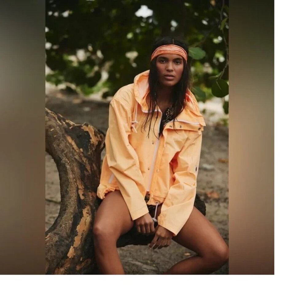 Free People FP Movement Rain And Shine Jacket Orange Small NWT - Picture 3 of 11